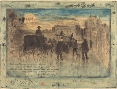 Processione funebre sul Boulevard de Clichy da Felix Hilaire Buhot